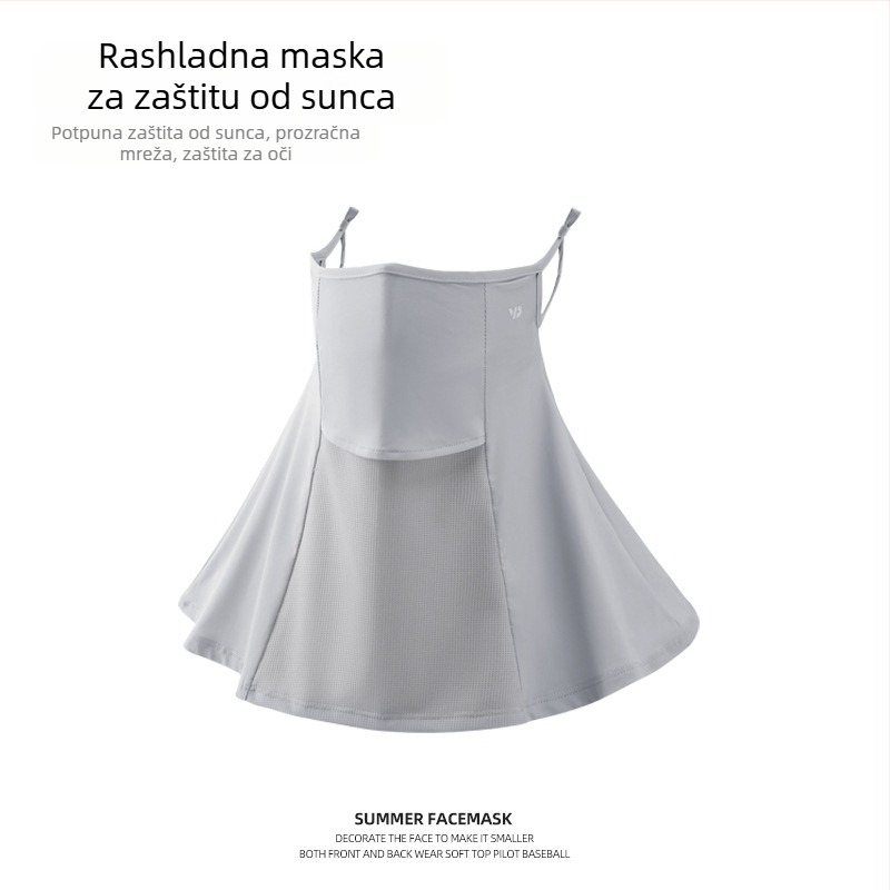 Ženska maska za zaštitu od sunca, sve-u-jednom, prozračna ice silk maska za vrat, pogodna za putovanja i svakodnevno korištenje