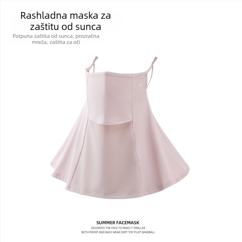 Ženska maska za zaštitu od sunca, sve-u-jednom, prozračna ice silk maska za vrat, pogodna za putovanja i svakodnevno korištenje