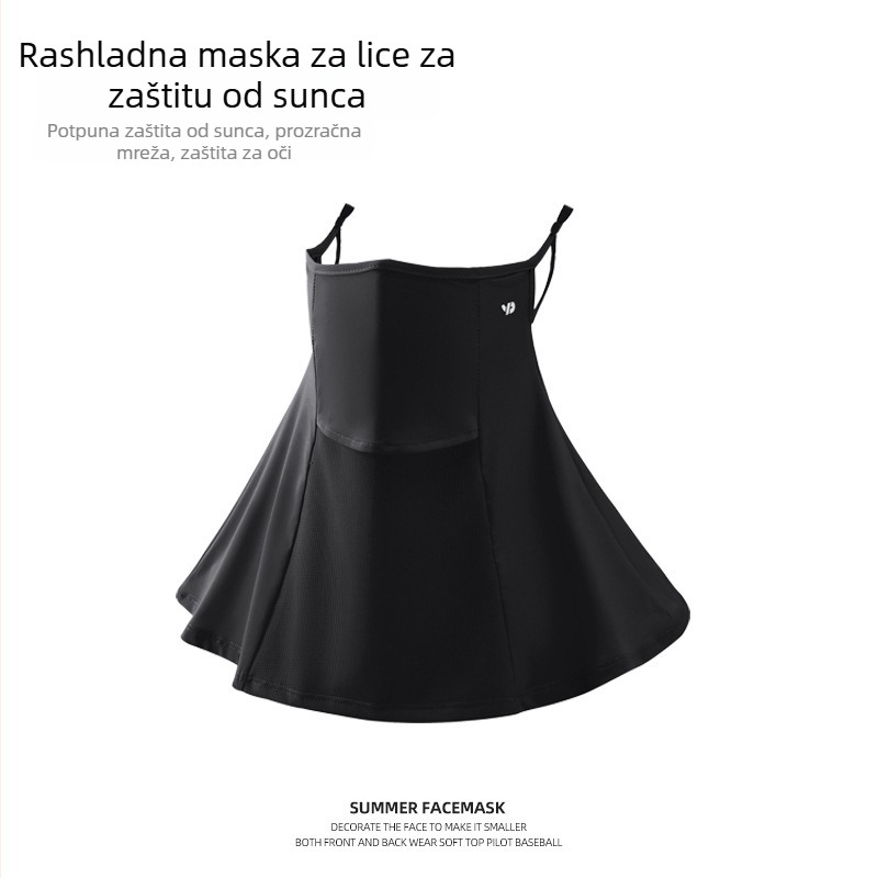 Ženska maska za zaštitu od sunca, sve-u-jednom, prozračna ice silk maska za vrat, pogodna za putovanja i svakodnevno korištenje