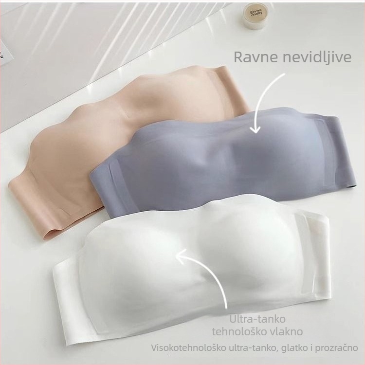 Sutien bez naramenica, protuklizni, push-up, nevidljiv, bez šavova, oblikovanje dekolta, tanke košarice