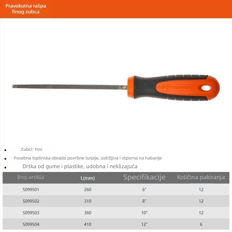 Steel Shield Set fajlova: ravni, okrugli, polukružni, trokutasti i kvadratni fajlovi s grubim, srednjim i finim zubima, veličina 6"–12"
