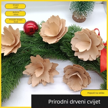 Drveni materijal za kovrčave cvjetove, strojno rezan za DIY kućnu dekoraciju i rekvizite za fotografiranje