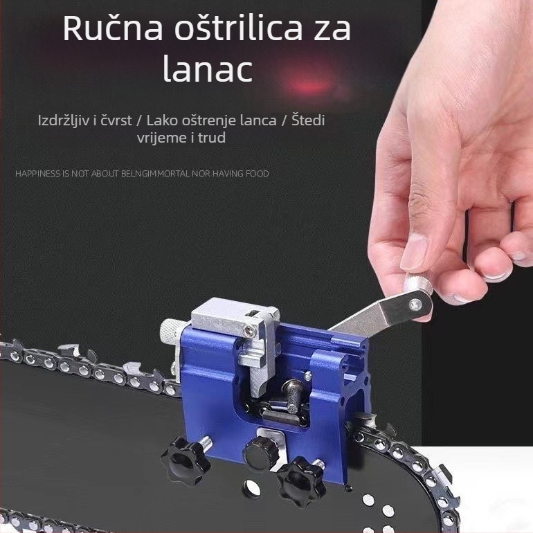 Ručni alat za oštrenje lanaca pile, prijenosni alat s glavom za brušenje i datotekom za drvarstvo