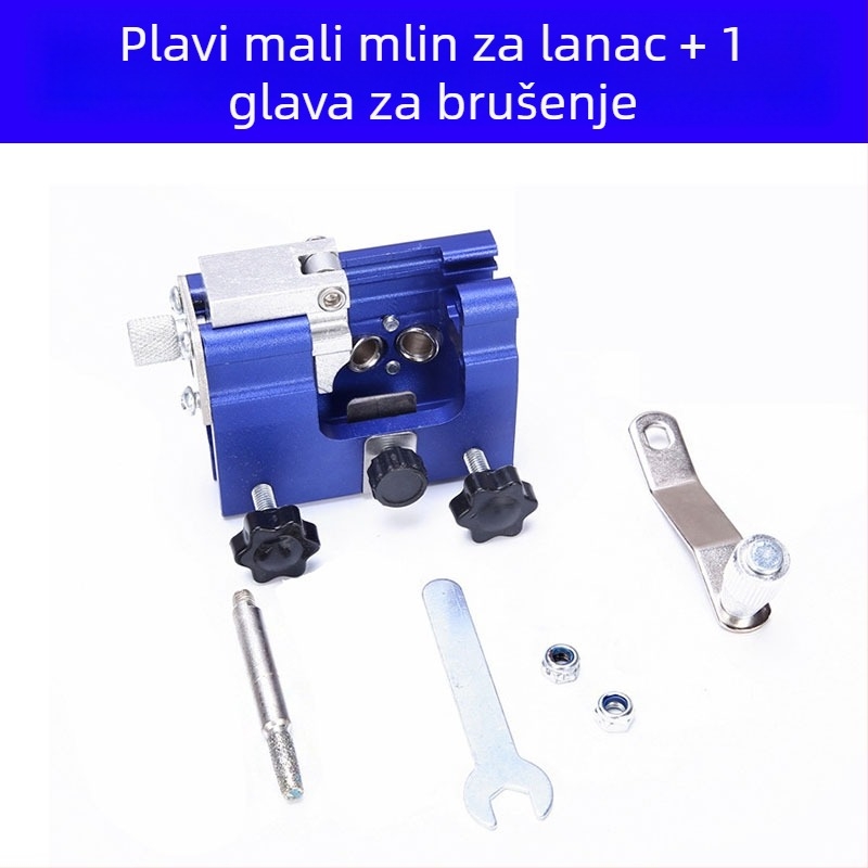 Ručni alat za oštrenje lanaca pile, prijenosni alat s glavom za brušenje i datotekom za drvarstvo
