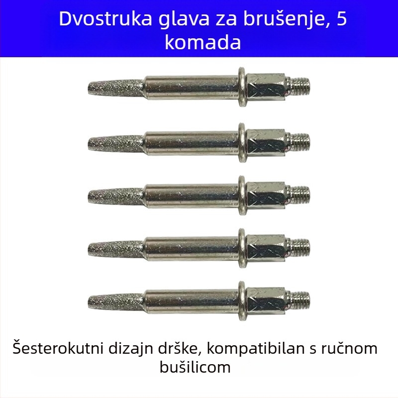 Ručni alat za oštrenje lanaca pile, prijenosni alat s glavom za brušenje i datotekom za drvarstvo