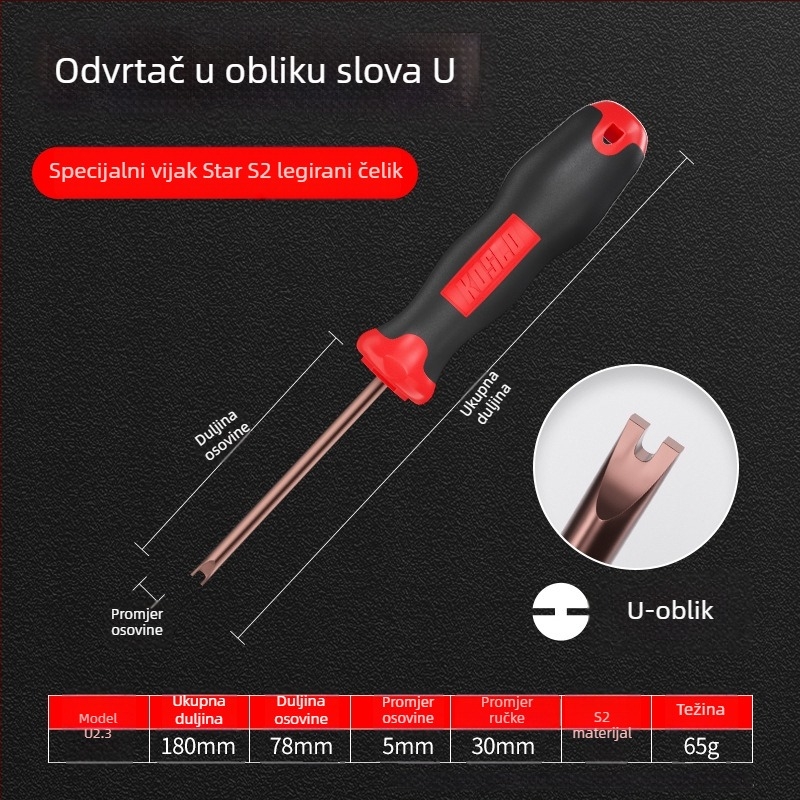 Set odvijača s posebnim oblikom: trokutasti, Y-oblik, U-oblik, tropružni i unutarnji trokutasti nastavci.
