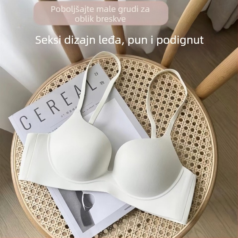 Bezšivni push-up grudnjak bez žice, 3/4 košarica, oblikuje bočne grudi, jednodijelni dizajn, za žene