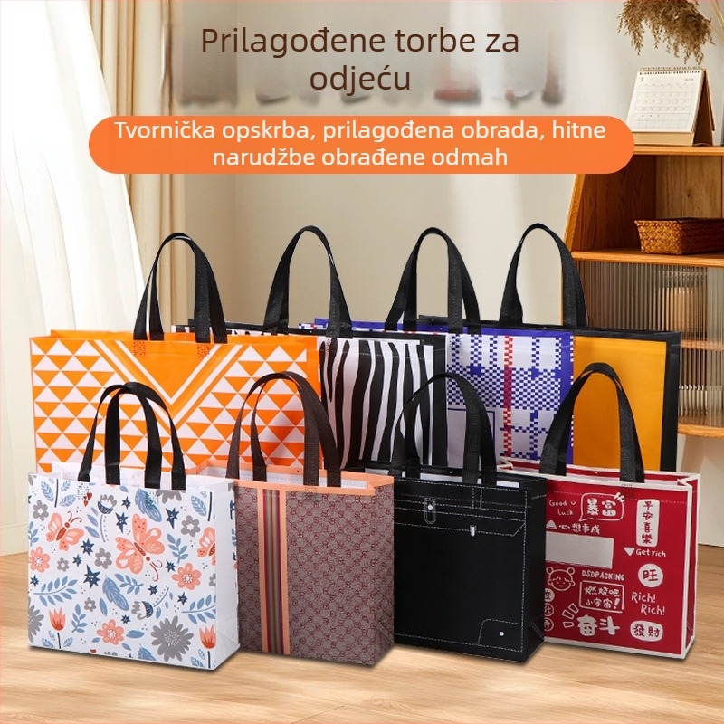 Laminirane netkane torbe s mogućnošću otiska logotipa, tote torbe, poklon torbe i ambalaža za trgovine odjećom (veleprodaja)