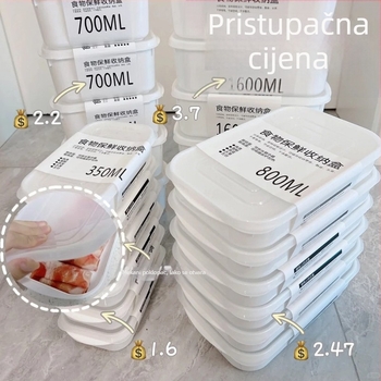 Kutija za obrok s hermetičnim poklopcem, pogodna za mikrovalnu pećnicu, spremnik za pohranu hrane u hladnjaku i zamrzivaču