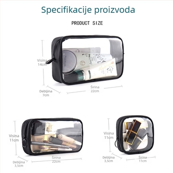 Prozirna vodootporna kozmetička torbica za putovanja – velika kapaciteta, višefunkcijsko skladištenje njege kože i ruževa