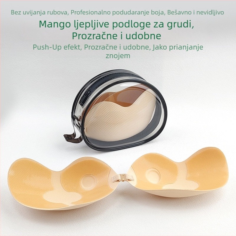 Mango-oblik silikonskih jastučića za grudi s ljepilnim zaštitama za bradavice, podizanje i oblikovanje, idealno ispod vjenčane haljine; prozračan, antibakterijski