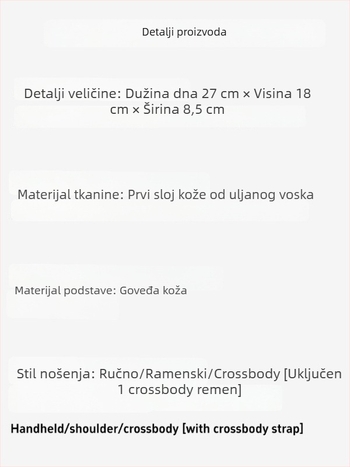 Ženska torbica od prave kože, sedlastog dizajna, crossbody, malog kvadratnog oblika, proljeće 2026, retro luksuz