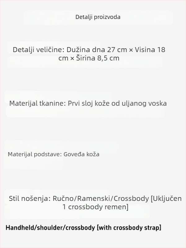 Ženska torbica od prave kože, sedlastog dizajna, crossbody, malog kvadratnog oblika, proljeće 2026, retro luksuz
