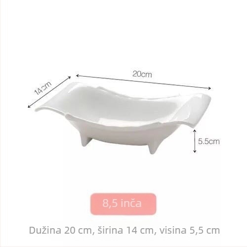 Keramička zdjela s jedinstvenim oblikom i uzorkom od bambusa, idealna za juhu, voćnu salatu i priloge; sigurna za mikrovalnu