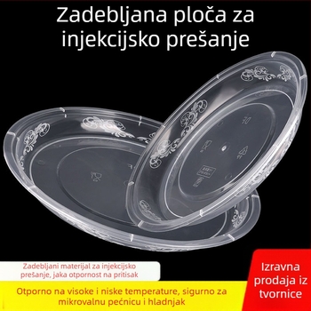 Jednokratne plastične tanjuri s debelim dnom, za piknike i svečane bankete, kružni tanjuri izrađeni injekcijskim oblikovanjem