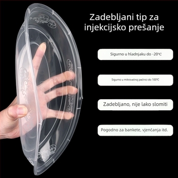 Jednokratne plastične tanjuri s debelim dnom, za piknike i svečane bankete, kružni tanjuri izrađeni injekcijskim oblikovanjem