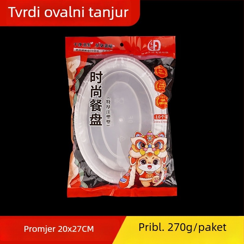 Jednokratne plastične tanjuri s debelim dnom, za piknike i svečane bankete, kružni tanjuri izrađeni injekcijskim oblikovanjem
