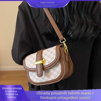 Ženska Saddle torba, jesen-zima 2026, vintage visokog kvaliteta, kompaktna crossbody torba