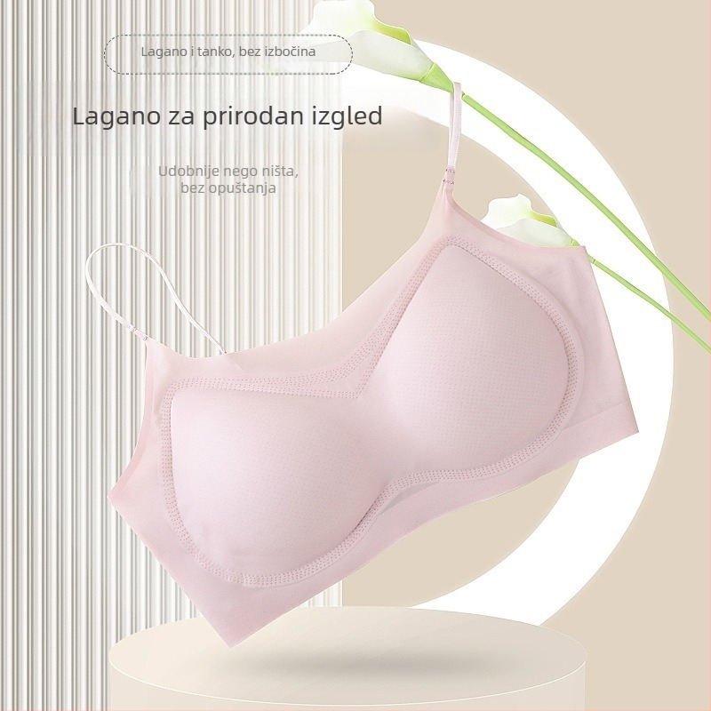 Nova Lycra bezšivni grudnjak s trakama, tanak kroj bez žice, za male grudi, prozračan i udoban, lijep leđa