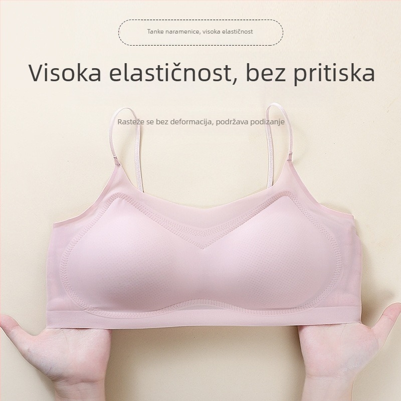 Nova Lycra bezšivni grudnjak s trakama, tanak kroj bez žice, za male grudi, prozračan i udoban, lijep leđa