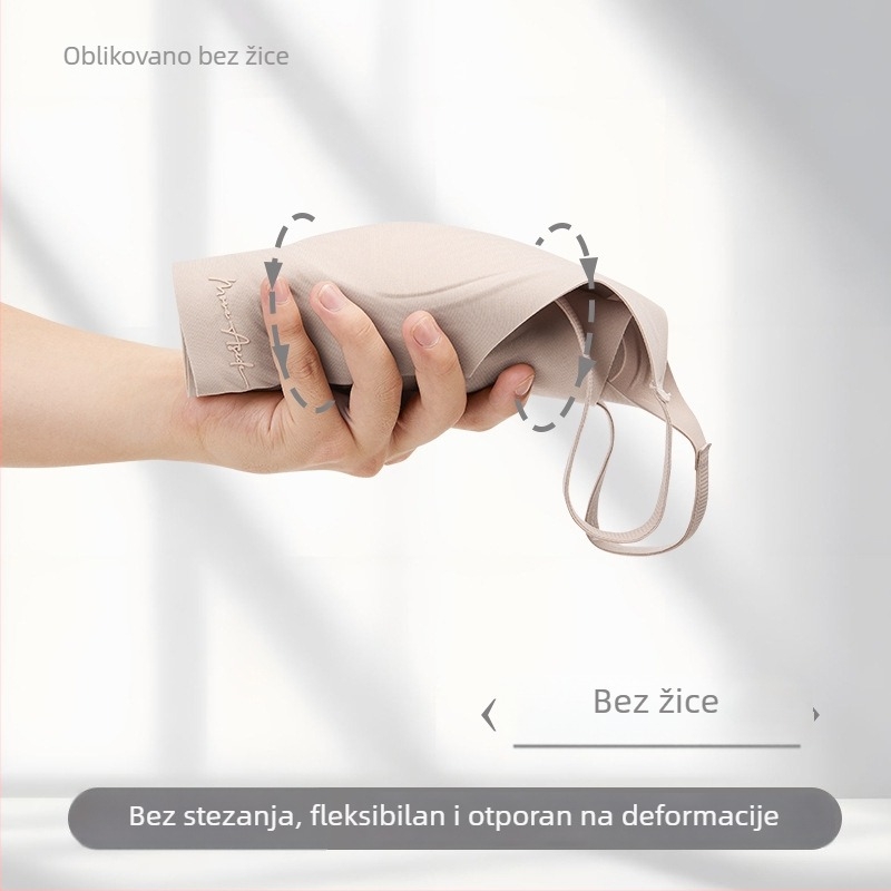 Bešavna, udobna nevidljiva grudnjica za žene s integriranim podizanjem i oblikovanjem, bočno skupljanje dojki, stil prsluka, fiksne naramenice