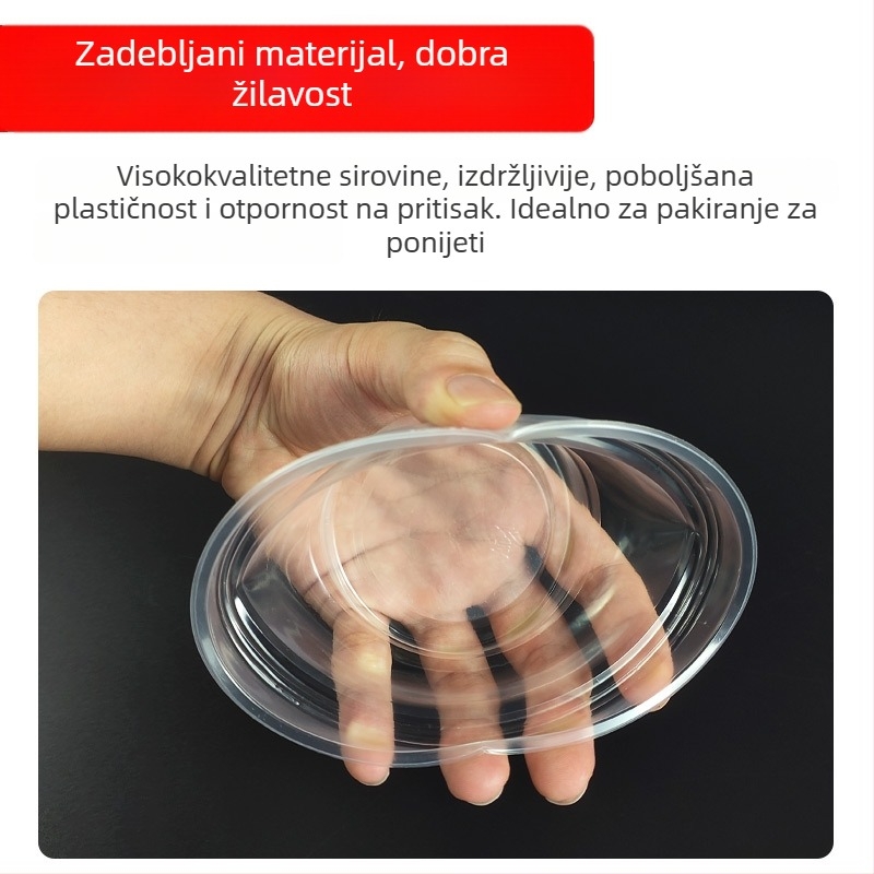 Jednokratna prozirna posuda za kućnu upotrebu, plastična zdjela za juhu, otporna na visoke temperature, okrugla, pojedinačno pakirana