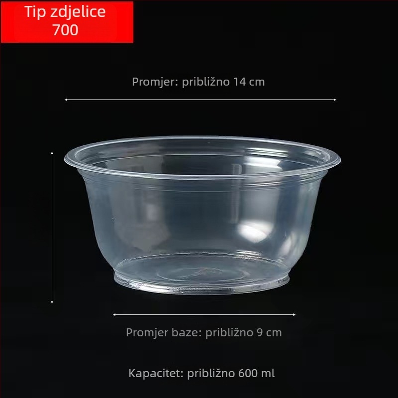 Jednokratni plastični set zdjela i štapića za jelo, s kvalitetom hrane, debeli, za kućnu upotrebu, s poklopcem, otporan na visoke temperature, pogodan za vjenčanja i useljenja