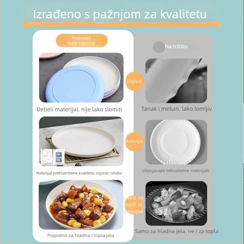 Debljeg jednokratnih plastičnih tanjura – set posuđa s hranom, za tortu, zabave i piknik
