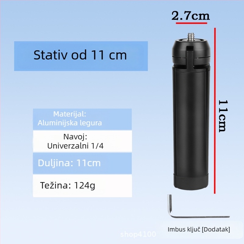 Stabilizator gimballa za stolni rad s aluminijskim legurama, produženom šipkom, trodijelnim stativom, nosačem projektora i kamerom za prijenos uživo
