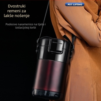 Kutija za ručak od 316 nerđajućeg čelika, vakuumski izolirana, velika kapaciteta, 3-4 sloja, Bento stil, prijenosna za učenike