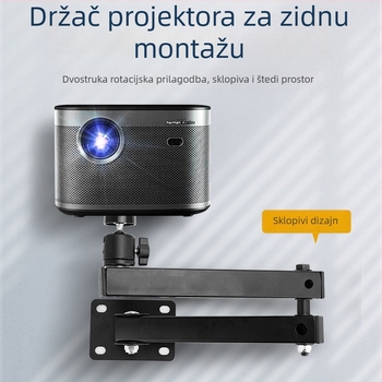 Mini držač projektora za zid, sklopiv i podesiv, metalni stalak