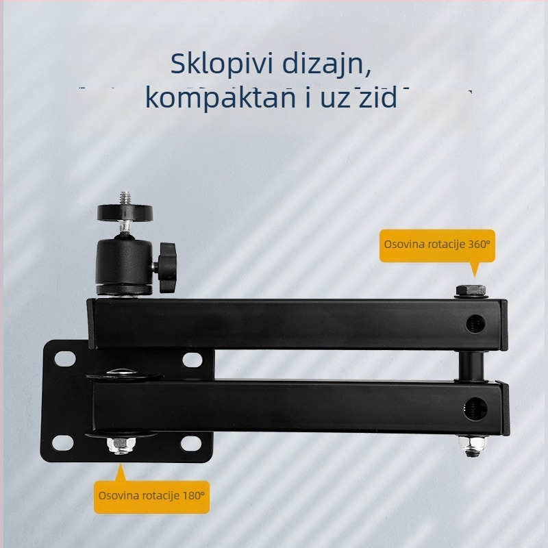 Mini držač projektora za zid, sklopiv i podesiv, metalni stalak