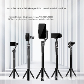 Aluminijski teleskopski produžni štap za stabilizator pametnog telefona DJI Zhiyun, s 1/4-inčnim navojem i učvršćenim stativom