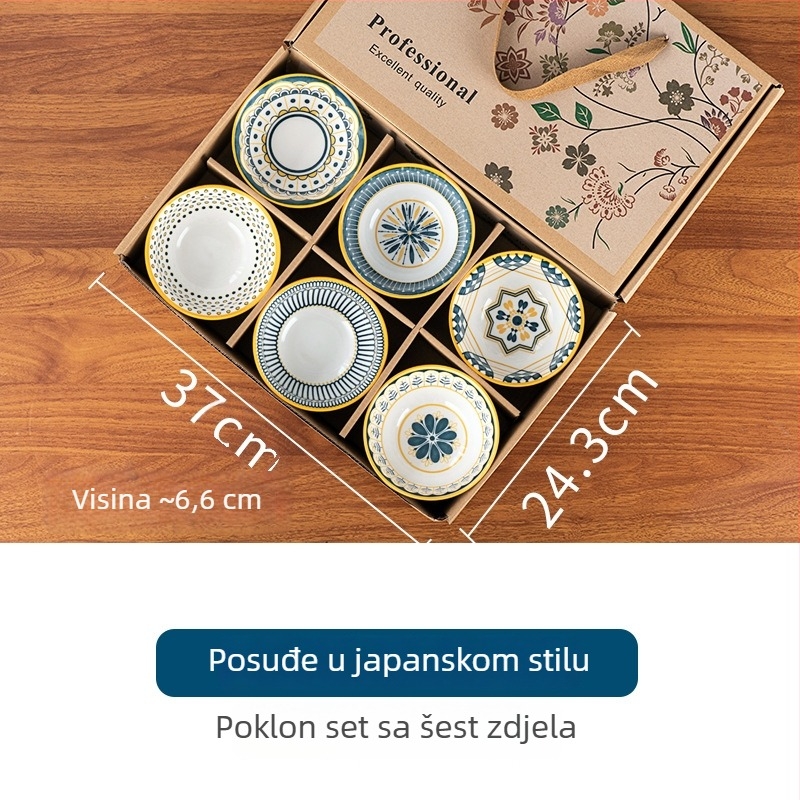 Keramički set posuđa za stol s zdjelicama, tanjurima i štapićima u poklon kutiji; prilagođeno logo; mikrovalna sigurnost; skandinavski stil; završna glazura; idealan za domjenke, inauguracije, vjenčanja i rođendane
