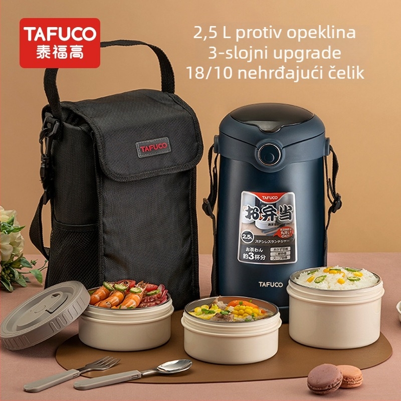 4-slojna vakuumski izolirana kutija za ručak od 316 nehrđajućeg čelika, zaštita od opeklina, model T0390