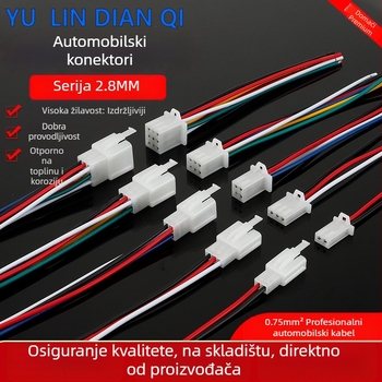 2,8 mm konektor za električno vozilo, jezgro s 2–9 rupa, par vodiča s priključkom, muški i ženski konektor