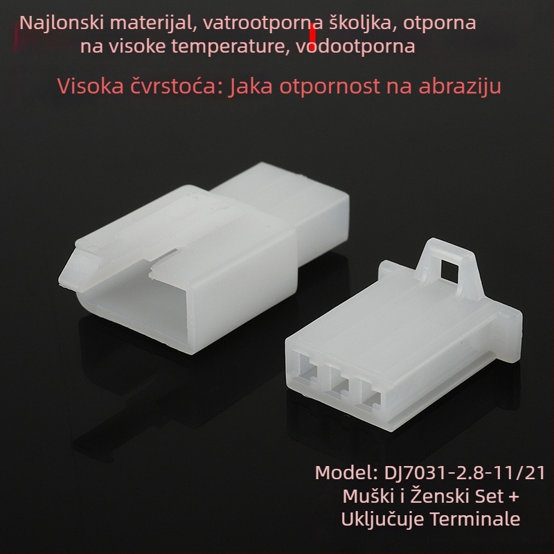 2,8 mm konektor za električno vozilo, jezgro s 2–9 rupa, par vodiča s priključkom, muški i ženski konektor