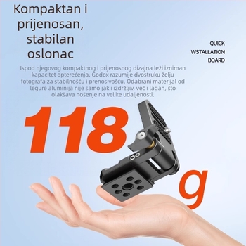 Sklopiva L-ploca za bezzrcalne kamere, vertikalni snimanje, kompatibilna s DJI RS3 stabilizatorom, pločica brzog otpuštanja za glavu stativa