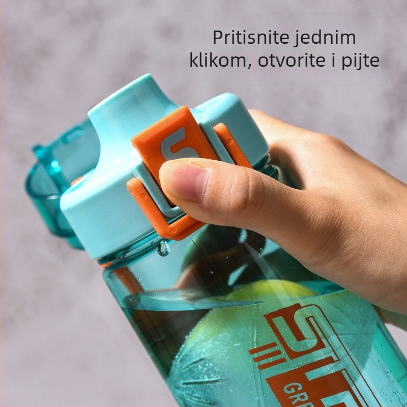 Ljetna plastična šalica s velikim kapacitetom za muške studente, minimalističkog korejskog stila, prijenosna šalica s pretincom za čaj, otporna na pad, poklop s zatvaračem, plastična šalica