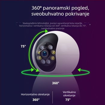 Inteligentna bežična kućna kamera s HD rezolucijom, Wi‑Fi, daljinski glasovni interkom, nadzor i snimanje