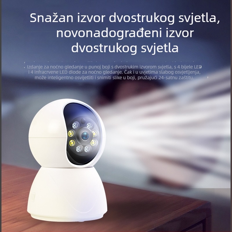 Inteligentna bežična kućna kamera s HD rezolucijom, Wi‑Fi, daljinski glasovni interkom, nadzor i snimanje