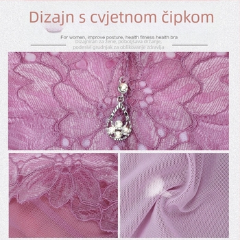 Ducheng Liren 3011 Bežični grudnjak, košarica C, stil bez rukava, potpuna pokrivenost, crvena