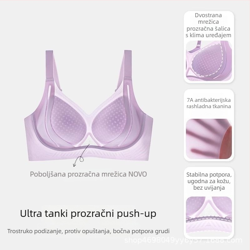 Prozračan bezšivni push-up grudnjak s košaricama 3/4, podiže i oblikuje grudi, udoban.
