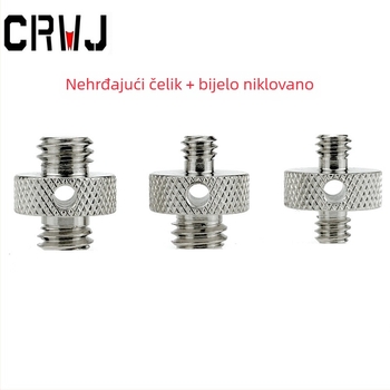 Stabilizator od nehrđajućeg čelika, L-nosac za kameru s dvostrukim glavama i vijcima za stativ 1/4 i 3/8 inča