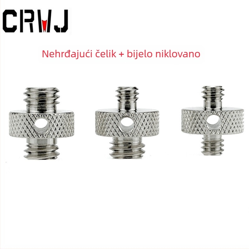 Stabilizator od nehrđajućeg čelika, L-nosac za kameru s dvostrukim glavama i vijcima za stativ 1/4 i 3/8 inča