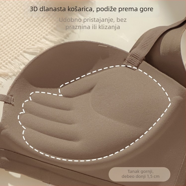 Push-Up grudnjak za male grudi – bezšivni, podizanje, bočna podrška, anti-sag