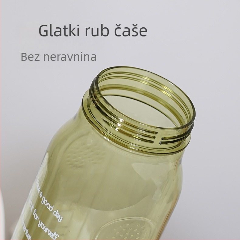 Sportska plastična boca za vodu, 2000 ml, s širokim tijelom i slamkom, za vanjsku upotrebu