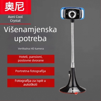 Aoni Cool Crystal HD USB web kamera s ugrađenim mikrofonom, za desktop i prijenosno računalo, Plug-and-Play, 640x480 @30fps