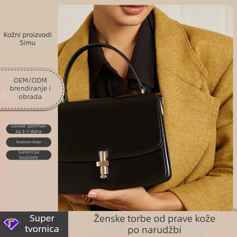 Torba preko ramena od prave kože, sedlovog dizajna, ženska mala torbica