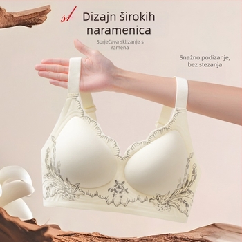 Crveni grudnjak s košaricama u obliku kapljice, push-up, bočna potpora, potpuno pokrivanje, plus veličina